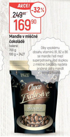 Mandle v čokoládě Choco Exclusive Poex