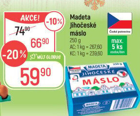 Máslo Jihočeské Madeta