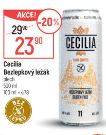 Pivo světlý ležák bez lepku Cecilia