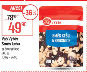 Směs kešu a brusnice Váš Výběr