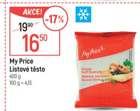 Těsto listové mražené My Price