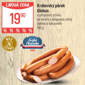 Královské párky se sýrem a jalapeňos Globus