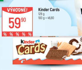 Sušenka s náplní Cards Kinder