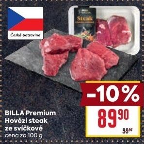 Hovězí steak ze svíčkové Billa Premium