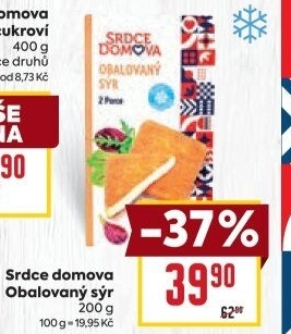 Obalovaný sýr mražený Srdce domova