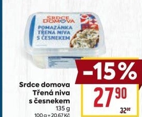Pomazánka třená niva s česnekem Srdce Domova