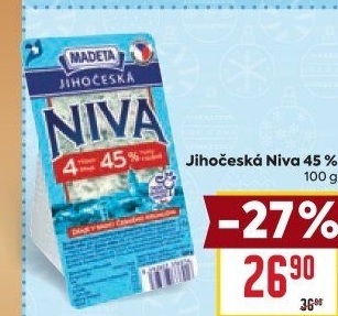 Sýr Niva Jihočeská 45% Madeta