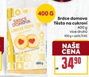Těsto na cukroví Srdce Domova