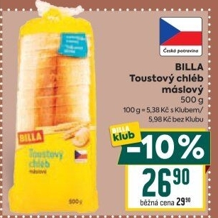 Toustový chléb Billa