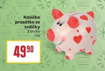 Kasička prasátko se srdíčky