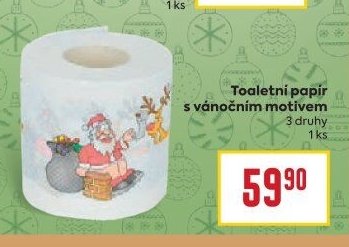 Toaletní papír s vánočním motivem
