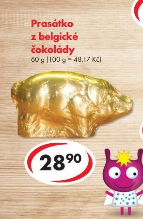 Prasátko z belgické čokolády