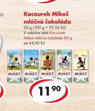 Kocourek Mikeš mléčná čokoláda
