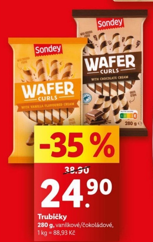 Trubičky Wafer Curls Sondey