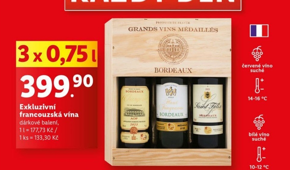 Víno Grands Vins Médaillés de Bordeaux - dárkové balení