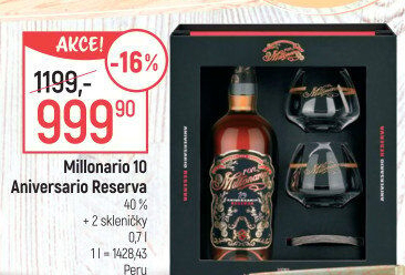 Rum 10 Aniversario Reserva Ron Millonario - dárkové balení