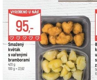 Smažený květák s vařenými bramborami