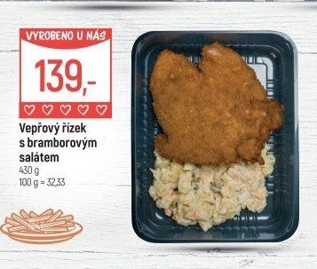 Vepřový řízek s bramborovým salátem