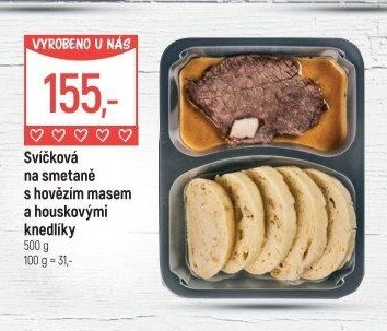 Svíčková na smetaně s hovězím masem a houskovými knedlíky