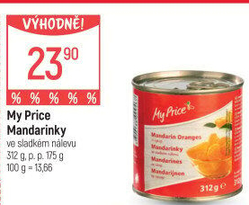 Kompot mandarinky My Price