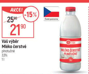 Mléko čerstvé Váš Výběr - 3,5% plnotučné
