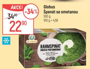 Špenát se smetanou mražený Globus