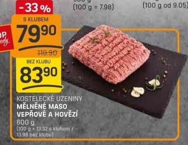 Mleté maso mix Kostelecké uzeniny