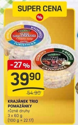 Pomazánky Trio Krajánek