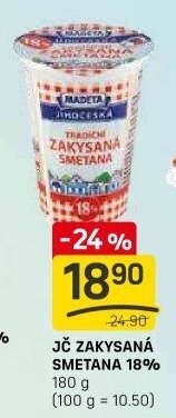 Smetana zakysaná Jihočeská Madeta 18%