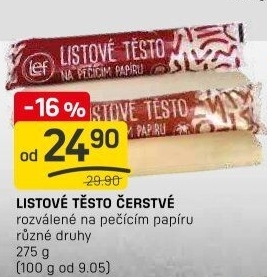Těsto listové rozválené Lef