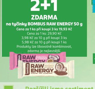 Tyčinka Bombus Raw bez lepku Energy