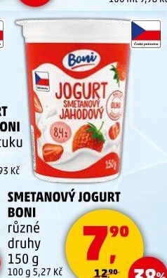 Jogurt smetanový ochucený Boni