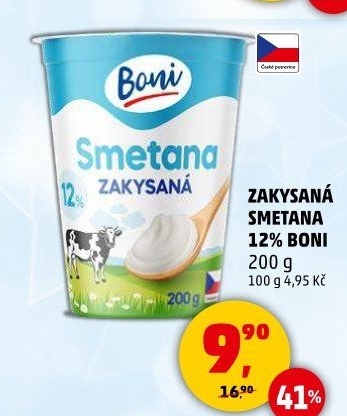 Smetana zakysaná Boni 12%