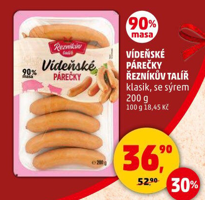 Vídeňské párečky Řezníkův talíř