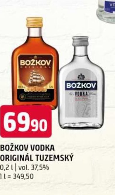 BOŽKOV VODKA ORIGINÁL TUZEMSKÝ