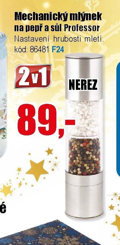 Mechanický mlýnek na pepř a sůl Professor