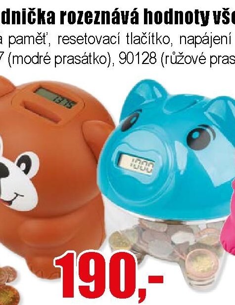 Digitální pokladnička prasátko růžové