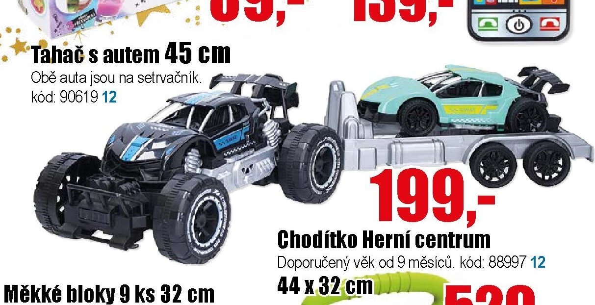 Tahač s autem 45 cm