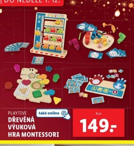 PLAYTIVE DŘEVĚNÁ VÝUKOVÁ HRA MONTESSORI