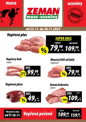 akční leták ZEMAN maso - uzeniny 25.11.2024-30.11.2024