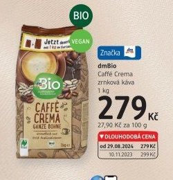 dmBio Caffé Crema zrnková káva