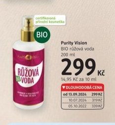 Purity Vision BIO růžová voda