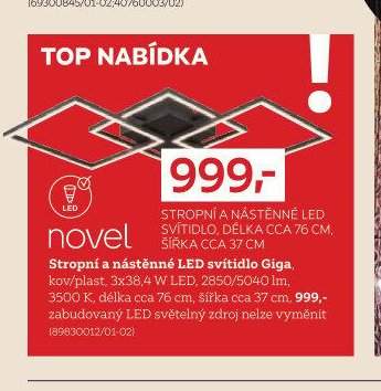 Stropní a nástěnné LED svítidlo Giga