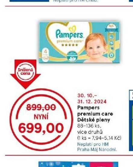 Pampers premium care Dětské pleny