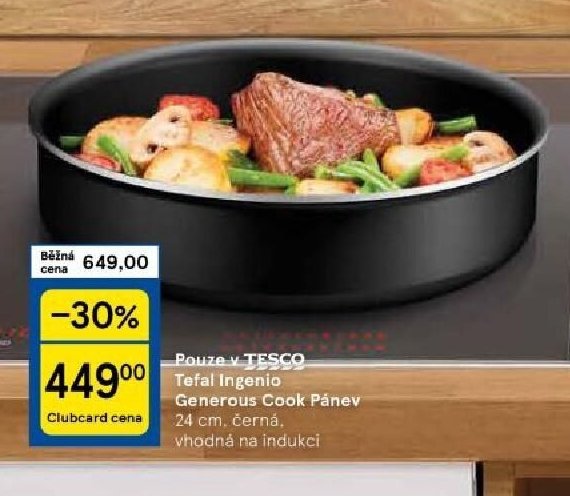 Tefal Ingenio Generous Cook Pánev 24 cm, černá, vhodná na indukci