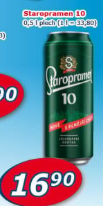Pivo světlé výčepní 10° Staropramen