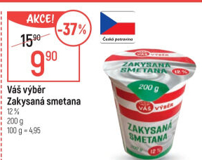 Zakysaná smetana 12% Váš Výběr