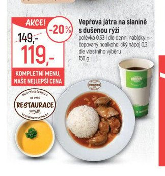 Vepřová játra na slanině s dušenou rýží