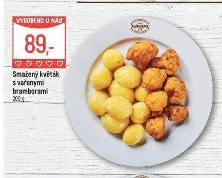 Smažený květák s vařenými bramborami