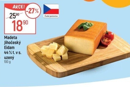 Sýr Eidam uzený 44% Jihočeský Madeta